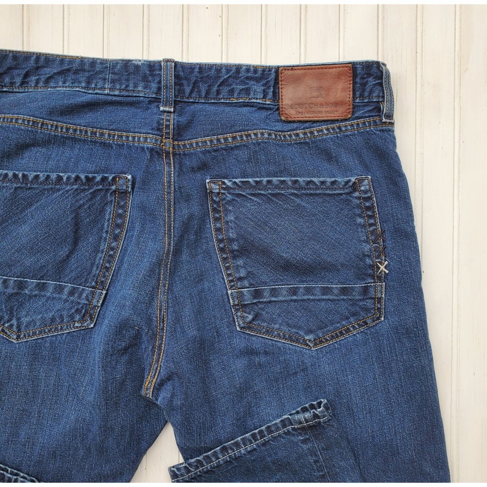 Scotch & Soda Ralston Regular‎ Slim Fit Blue Denim Jeans Mens 35x33 Medium Wash